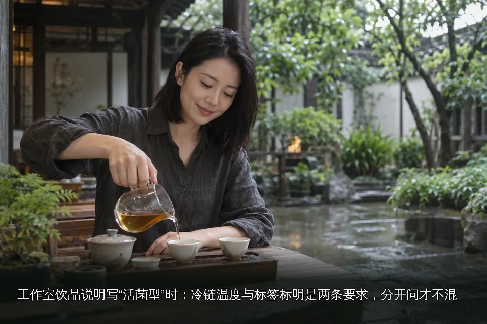 年轻女性品茶主题图|雨后庭院茶艺